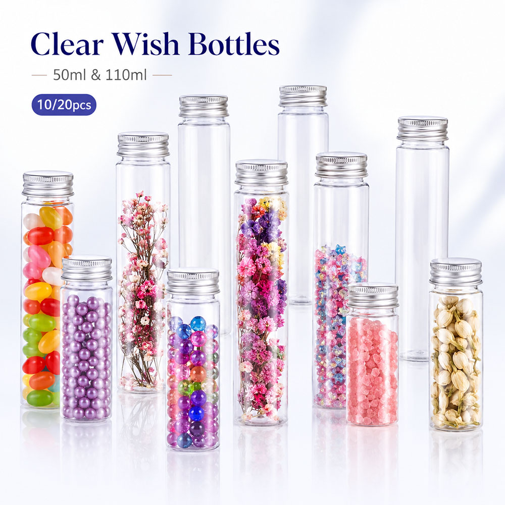 Reusable Bottle - 20 adet 50ml/100ml şeffaf düz tüpler