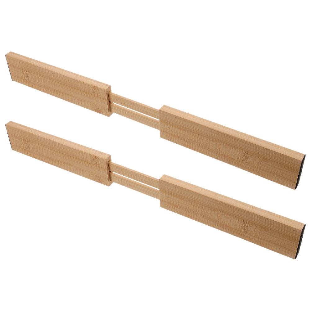 Bamboo Cutlery - 2 adet bambu çekmece bölücüler ayarlanabilir