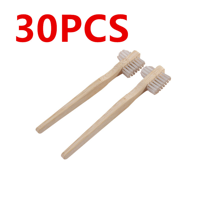 Bamboo Toothbrush - 30 adet Bambu Saplı Çift Taraflı