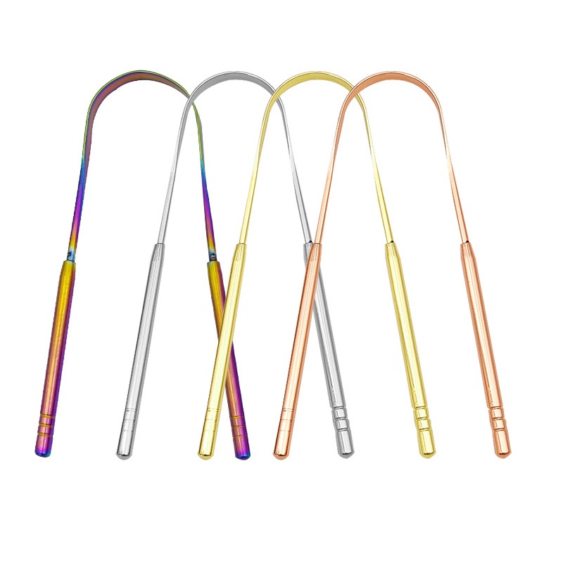 Bamboo Toothbrush - 4 renkler paslanmaz çelik dil kazıyıcı