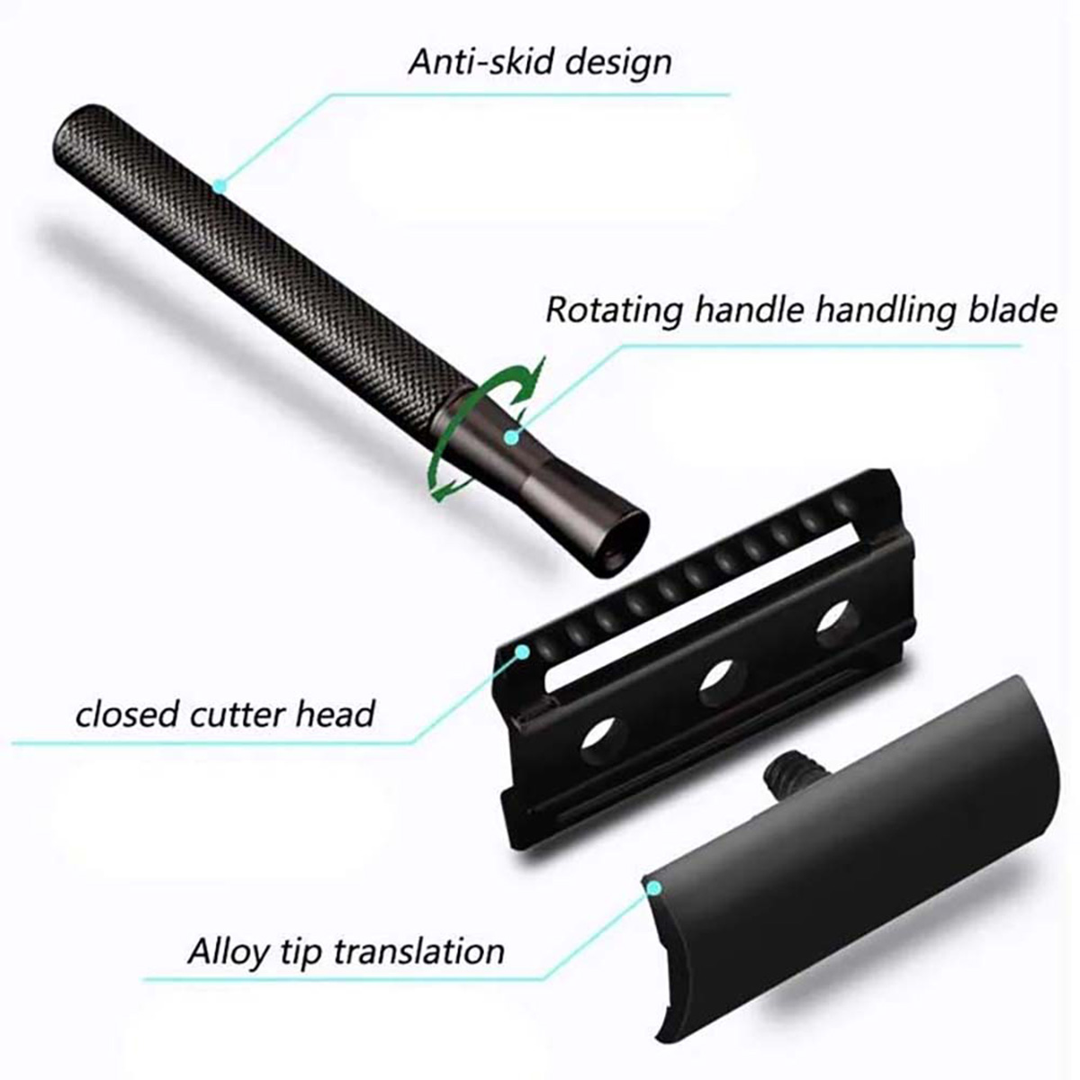 Siyah Ağırlıklı Saplı Erkekler - Safety Razor Handle incelemesi ve fiyatı