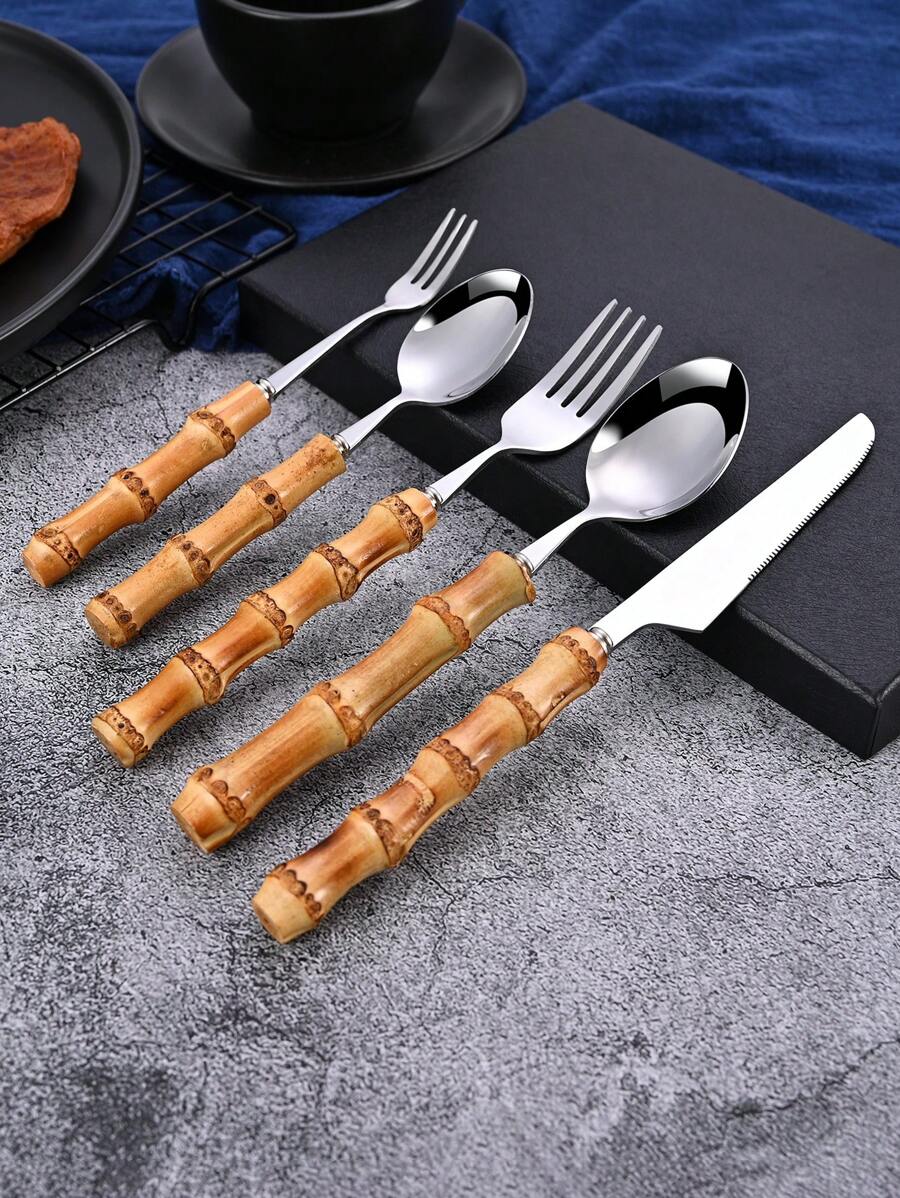 30 parçalı paslanmaz çelik çat - Bamboo Cutlery incelemesi ve fiyatı
